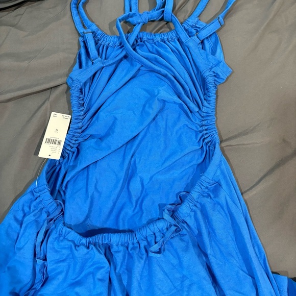 Anthropologie Blue Open Back Maxi Dress - Picture 4 of 5